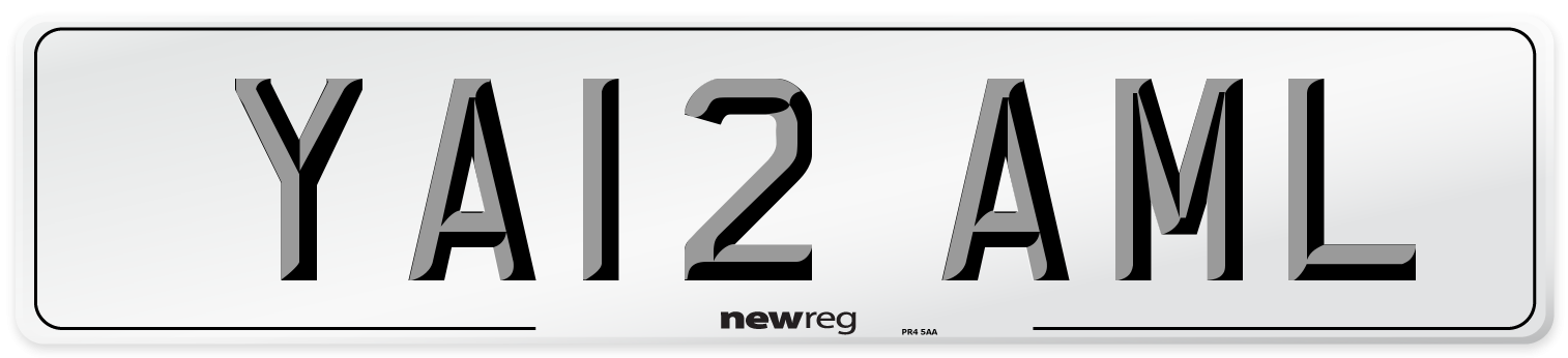 YA12 AML Number Plate from New Reg